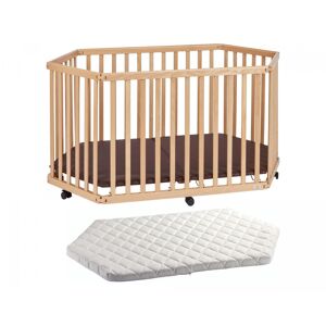 Tissi Parc Playpen bois naturel avec matelas