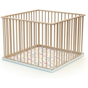 Webaby Parc fixe 100x100 hêtre brut Marron 100x72x100cm