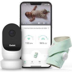 Owlet Pack duo babyphone audio avec vidéo Cam 2 et Smart Sock 3 menthe - Publicité