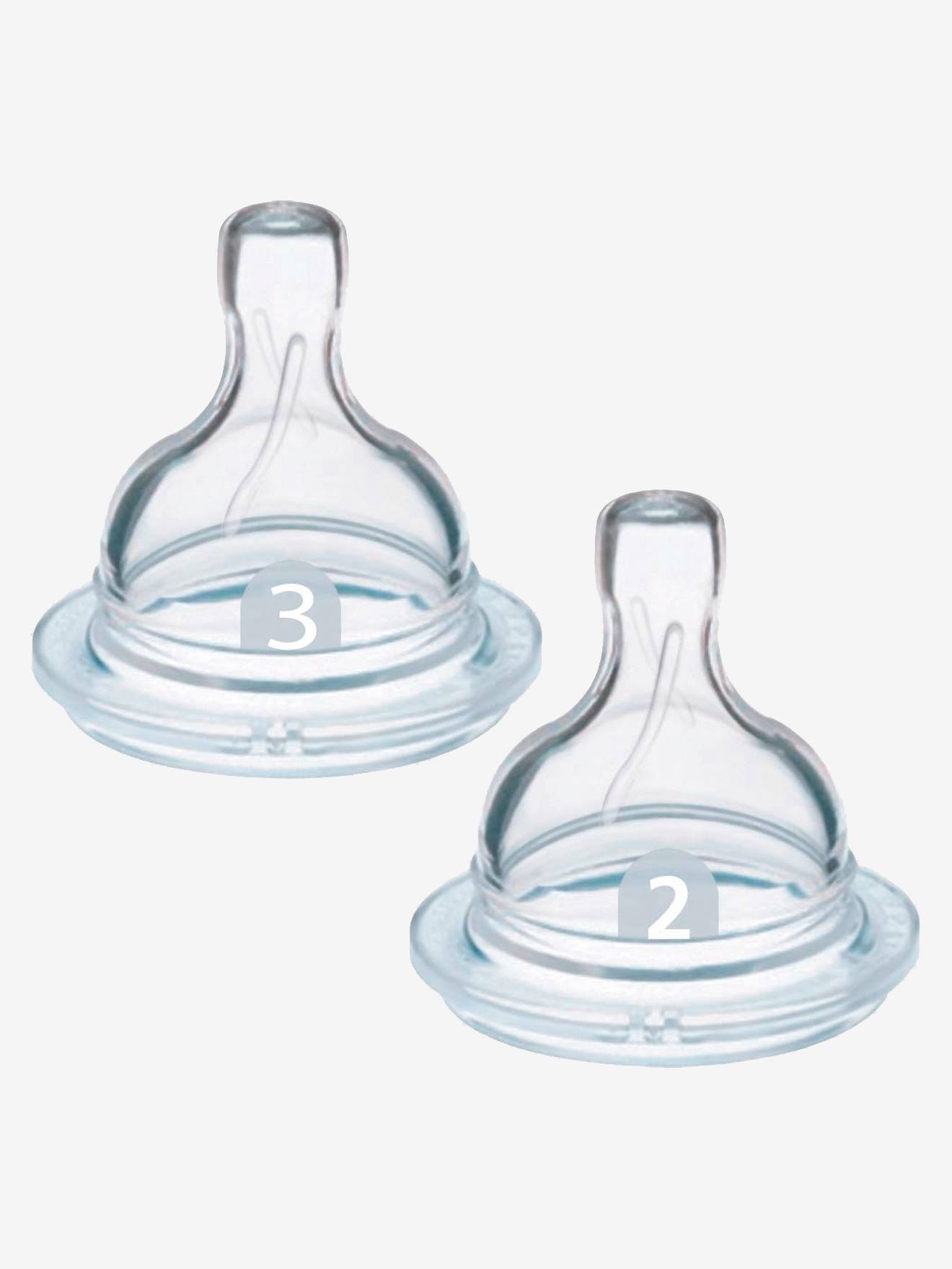 AVENT Lote de 2 tetinas Philips AVENT para biberões de boca larga transparente