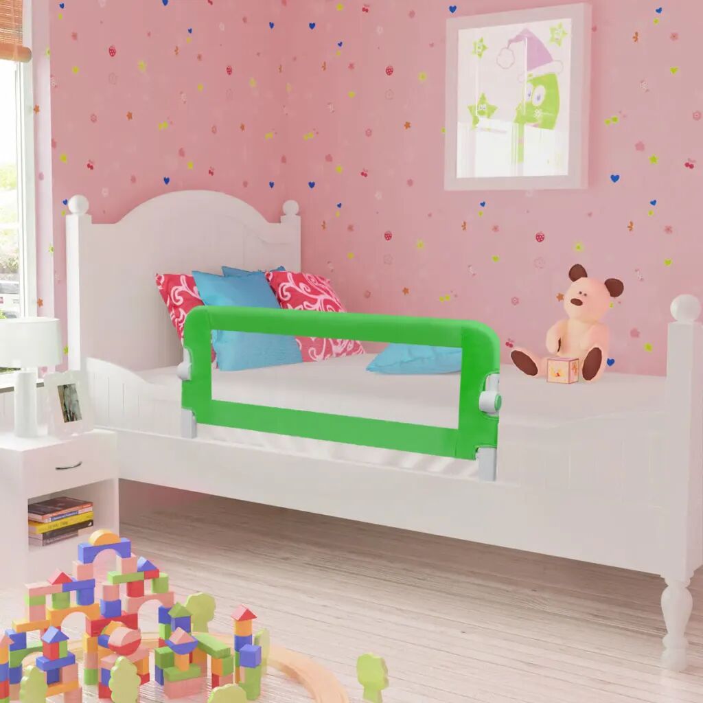 vidaXL Toddler Barra de segurança para cama 102 x 42 cm verde