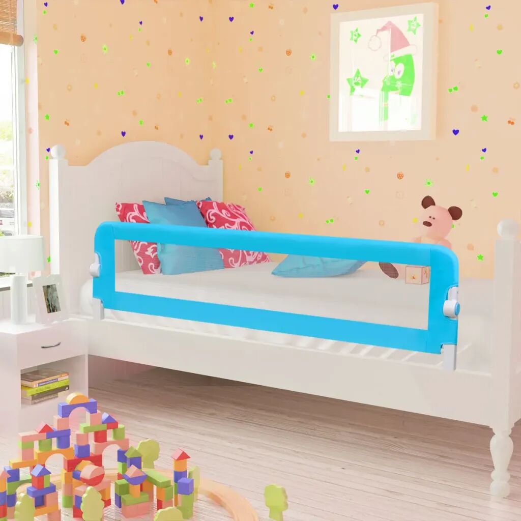 vidaXL Toddler Barra de segurança para cama 150 x 42 cm azul