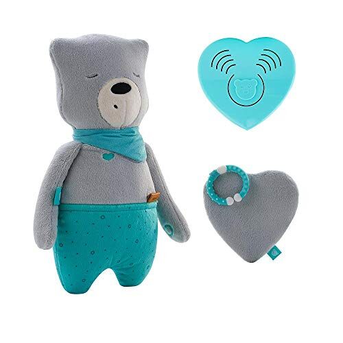 myHummy Baby sömnhjälp buller björn "leon" grå   hjärtslag och vitt ljud att vila   Automatisk avstängning sovsensor   Sleep Aid White Noise Sound Bear for Babys