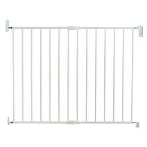 051679 Munchkin Metal Lindam Stair Gate, Easy Close Extending Toddler & Baby Gate,Wide Stair Gate,Extendable Fit Baby or Dog Gate,Baby Safety Gate for Stairs & Doorways,No Bar Child Gate,64.5-102cm,White