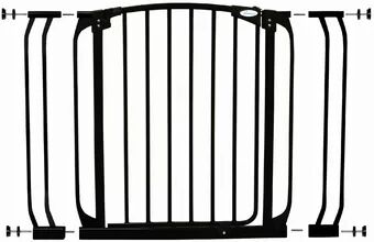 HoneyBee Nursery Swing Close Security Gate with Extensions HoneyBee Nursery Colour: Black  - Size: 38cm H X 34cm W X 16cm D