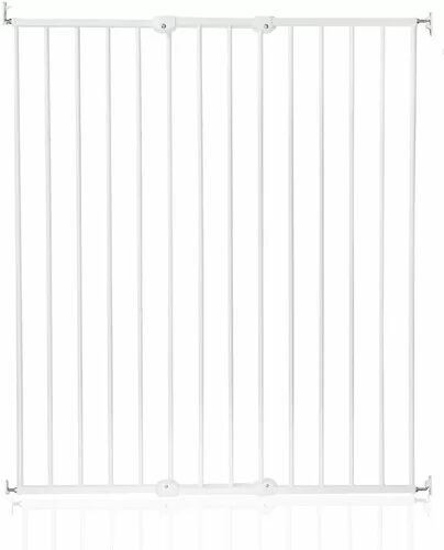 Symple Stuff Tall Screw Fitted Baby Stair Safety Gate Symple Stuff Colour: White  - Size: 103cm H X 106cm W X 3cm D