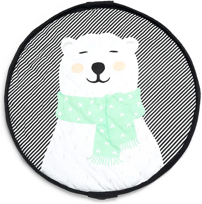 Play & Go 2in1 Spielmatte und Spielzeugsack SOFT POLAR BEAR (Ø120) in schwarz/weiß