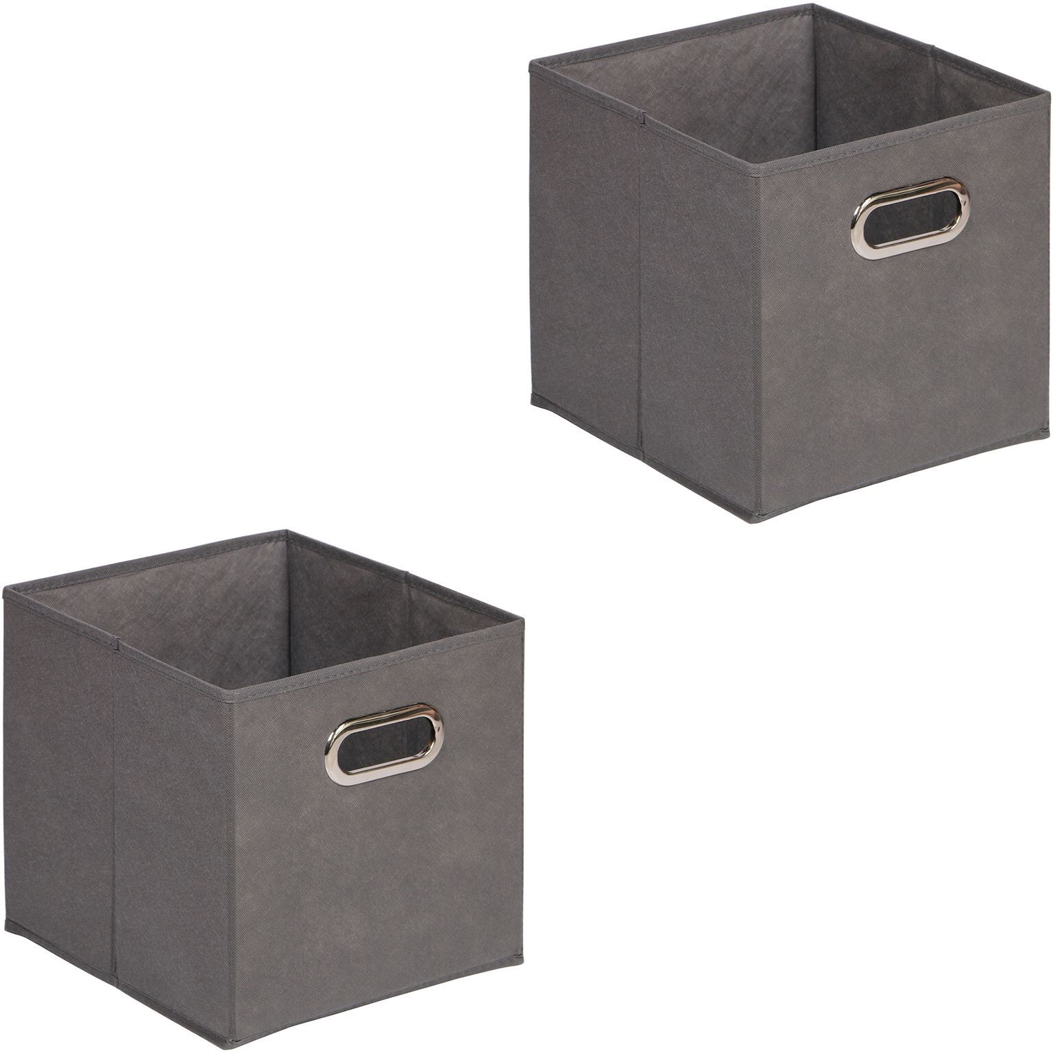 IDIMEX Lot de 2 boîtes de rangement PACIFICO, en tissu gris foncé