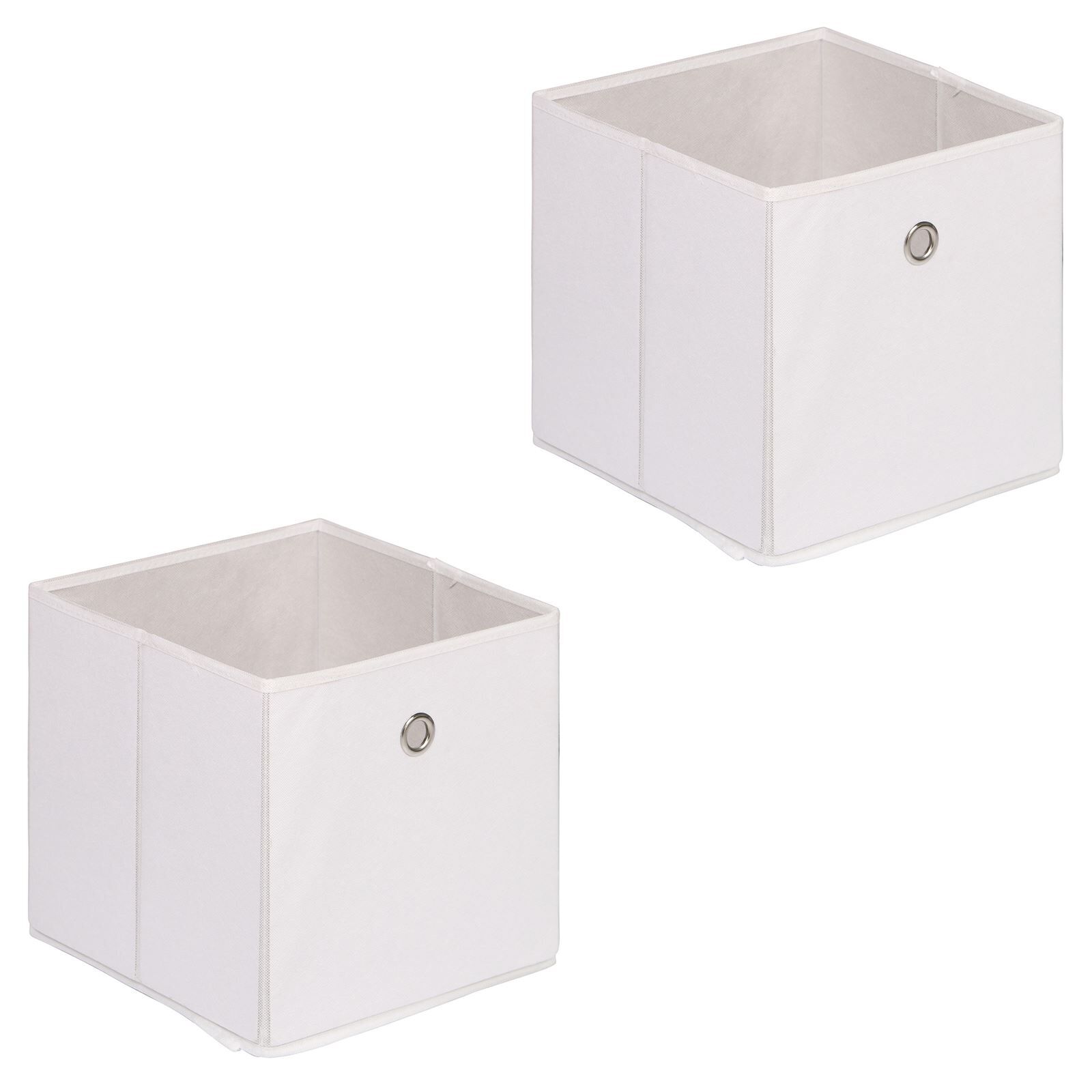 IDIMEX Lot de 2 boîtes de rangement ELA, en tissu blanc