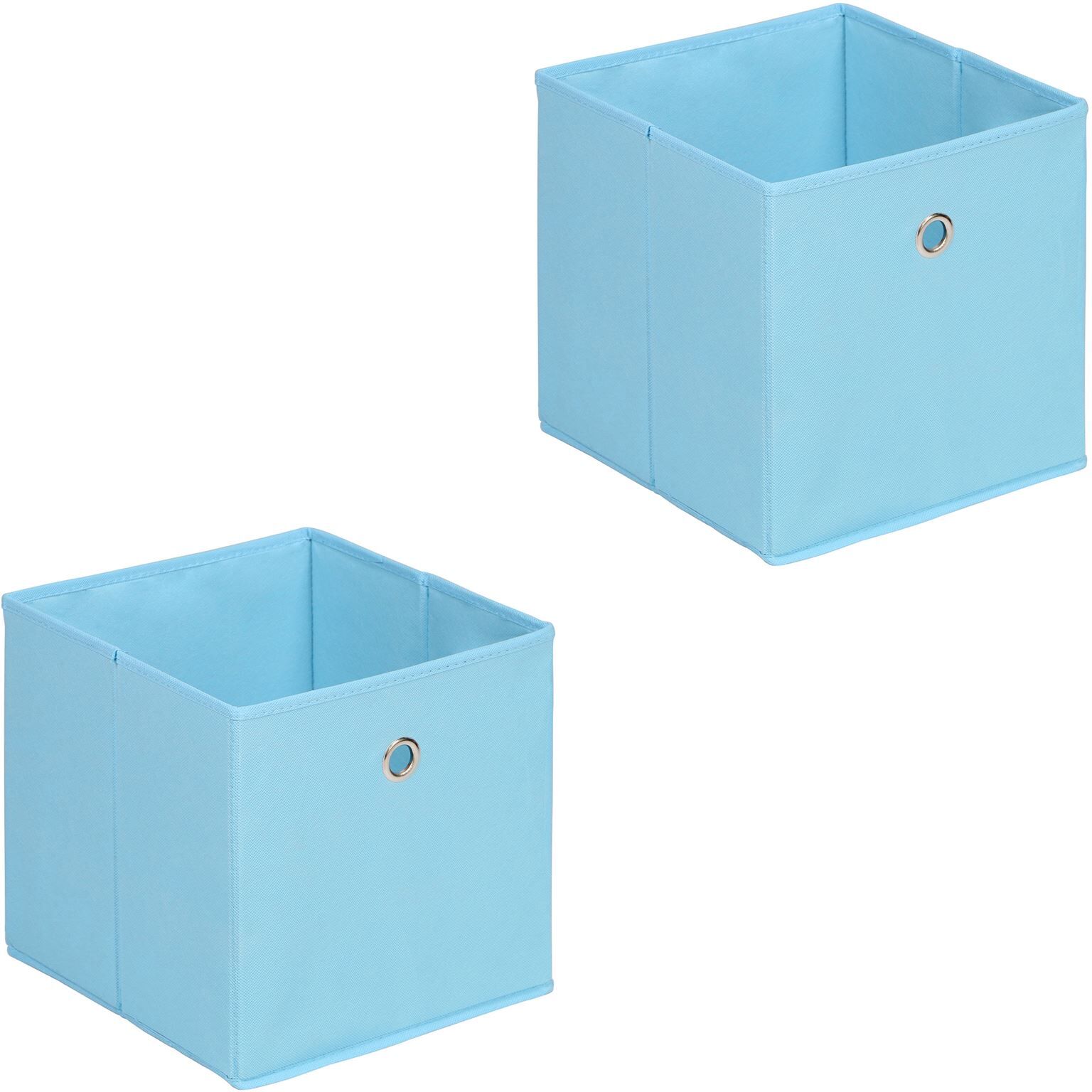 IDIMEX Lot de 2 boîtes de rangement ELA, en tissu bleu clair