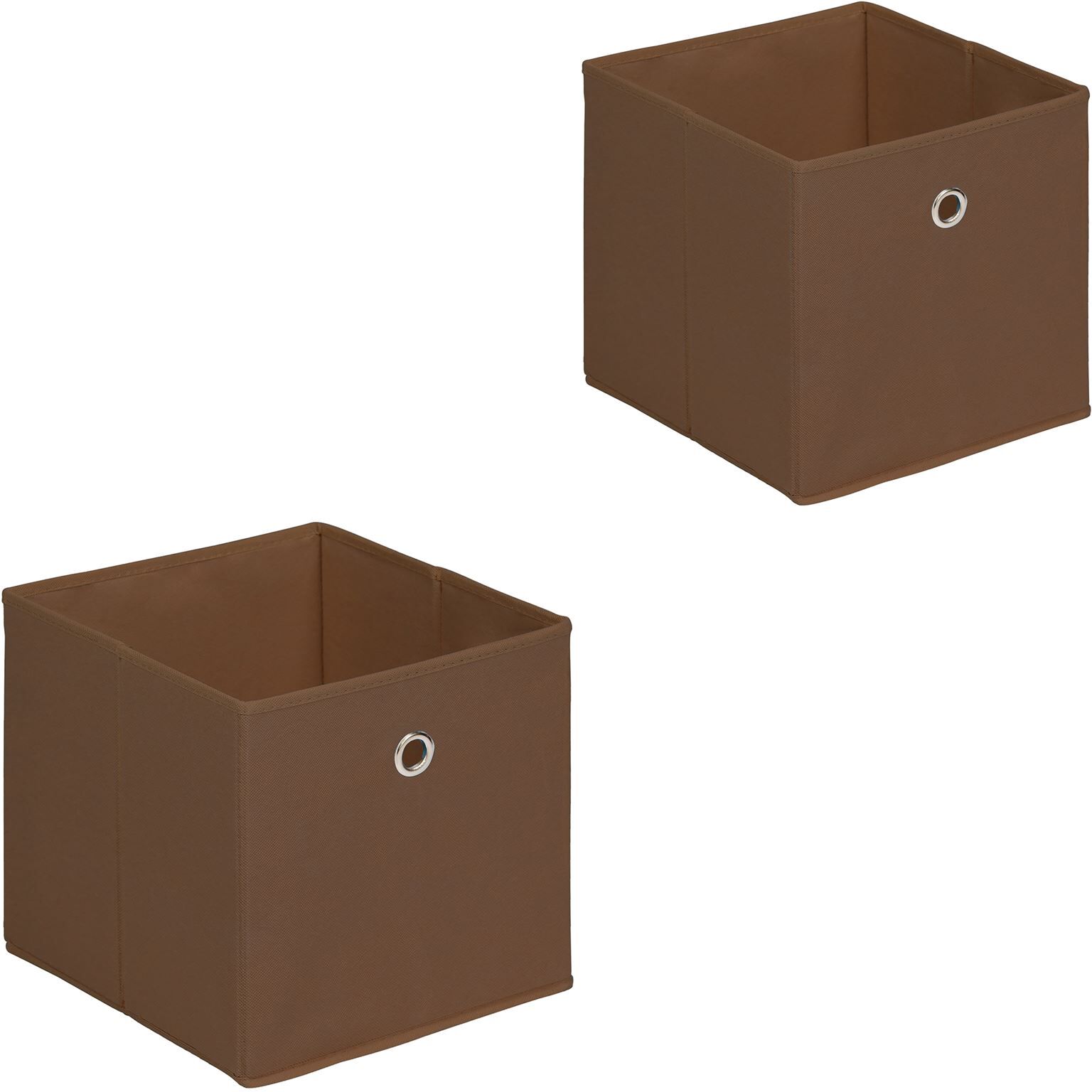 IDIMEX Lot de 2 boîtes de rangement ELA, en tissu brun