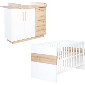 roba® Babyzimmer-Komplettset »Lion, Weiss/Artisan Eiche«, (Spar-Set, Babybett... Weiss/Artisan Eiche