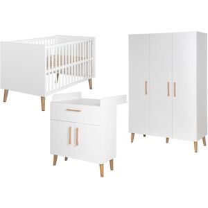 roba® Babyzimmer-Komplettset »Mick«, (Set, 3 St., Kinderbett, Schrank,... weiss/Goldfarbeneiche