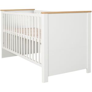 roba® Babybett »Ava«, Made in Europe; Kinderbett, Gitterbett weiss/Eiche