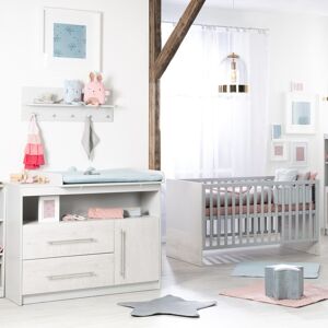 roba® Babymöbel-Set »Maren 2«, (Spar-Set, 2 St., Kinderbett, Wickelkommode),... Eiche weiss gekalkt/lichtgrau