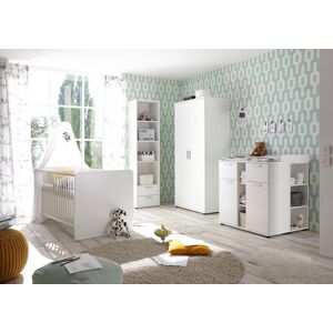 Begabino Babyzimmer-Komplettset »Bibo«, (Set, 3 St., Bett, Wickelkommode,... weiss