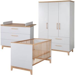 roba® Babyzimmer-Komplettset »Caro«, (Set, 3 St., Kinderbett, Schrank,... Lichtgrau/Goldfarbeneiche