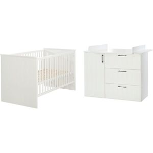 roba® Babymöbel-Set »Sylt«, (Spar-Set, 2 St., Kinderbett, Wickelkommode), mit... weiss