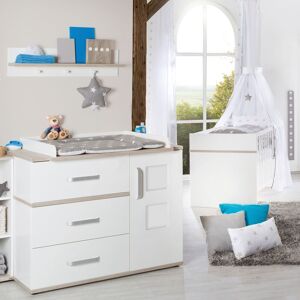 roba® Babymöbel-Set »Moritz«, (Spar-Set, 2 St., Kinderbett, Wickelkommode),... weiss/Luna Elm