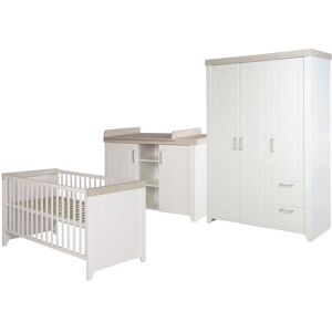 roba® Babyzimmer-Komplettset »Felicia«, (Set, 3 St., Kinderbett,... weiss/Luna Elm