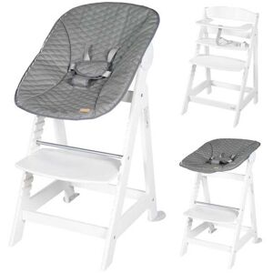 roba® Hochstuhl »Born up Set 2-in-1 Weiss, Stone gesteppt« Stone Gray, weiss