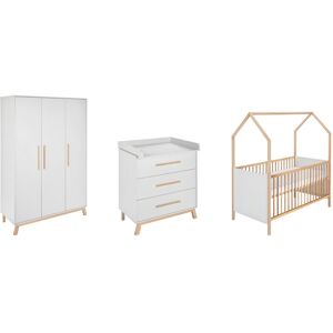 Schardt Babyzimmer-Komplettset »Sienna Grey«, (Set, 3 St., Hausbett, Schrank,... grau/natur