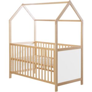 roba® Babybett »Hausbett 70/140, natur«, FSC®-Holz aus gewissenhaft... natur/weiss