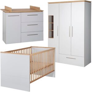 roba® Babyzimmer-Komplettset »Tobi«, (Set, 3 St., Kinderbett, Schrank,... Lichtgrau/Goldfarbeneiche