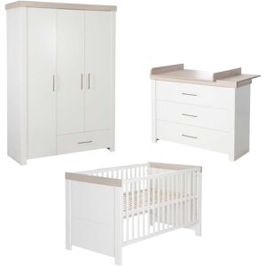 roba® Babyzimmer-Komplettset »Lucy«, (Set, 3 St., Gitterbett, Schrank,... weiss/Luna Elm