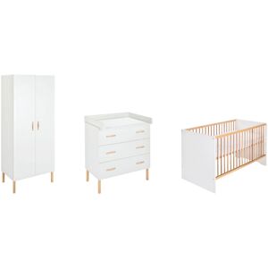 Schardt Babyzimmer-Komplettset »Camiel White«, (Set, 3 St., Kinderbett,... weiss