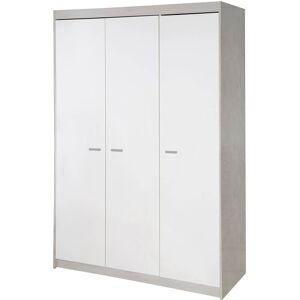 roba® Kleiderschrank »Julia, Kinderkleiderschrank«, 3-trg. weiss/grau