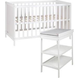 roba® Babymöbel-Set »Style«, (Spar-Set, 2 St., Kinderbett, Wickelregal), mit... weiss