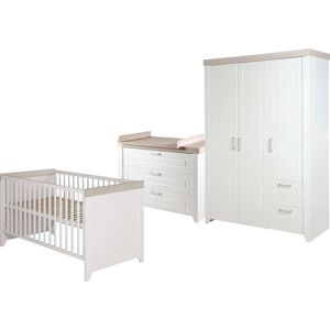 roba® Babymöbel-Set »Felicia«, (Set), im Landhausstil - Gitterbett: umbaubar... Weiss