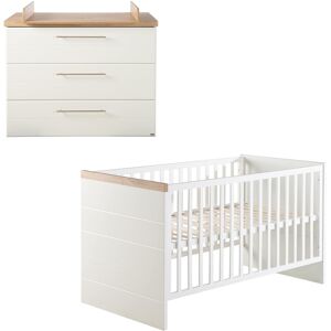 roba® Babymöbel-Set »Nele«, (Spar-Set, 2 St., Kinderbett, Wickelkommode), mit... weiss/Artisan Eiche