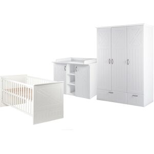 roba® Babyzimmer-Komplettset, (Set, 3 St., Kinderbett, Schrank,... weiss