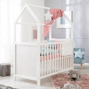 roba® Babybett »Hausbett, 60x120 cm«, (3 tlg.), inklusive Wickelplatte zum... weiss Größe