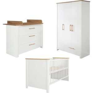 roba® Babyzimmer-Komplettset »Ava«, (Set, 3 St., Kinderbett, Wickelkommode,... weiss/Artisan Eiche Größe