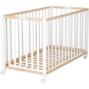 roba® Babybett »Fold Up, bicolor«, klappbar weiss/natur Größe