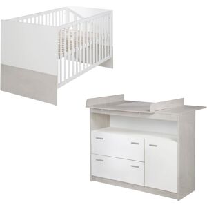 roba® Babymöbel-Set »Julia«, (Spar-Set, 2 St., Gitterbett, Wickelkommode),... weiss/grau Größe