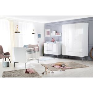 roba® Babyzimmer-Komplettset »Retro 2«, (Set, 3 St., Kinderbett, Schrank,... weiss Größe