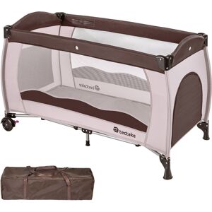 tectake Kinderreisebett 126x65x80cm mit Transporttasche - coffee