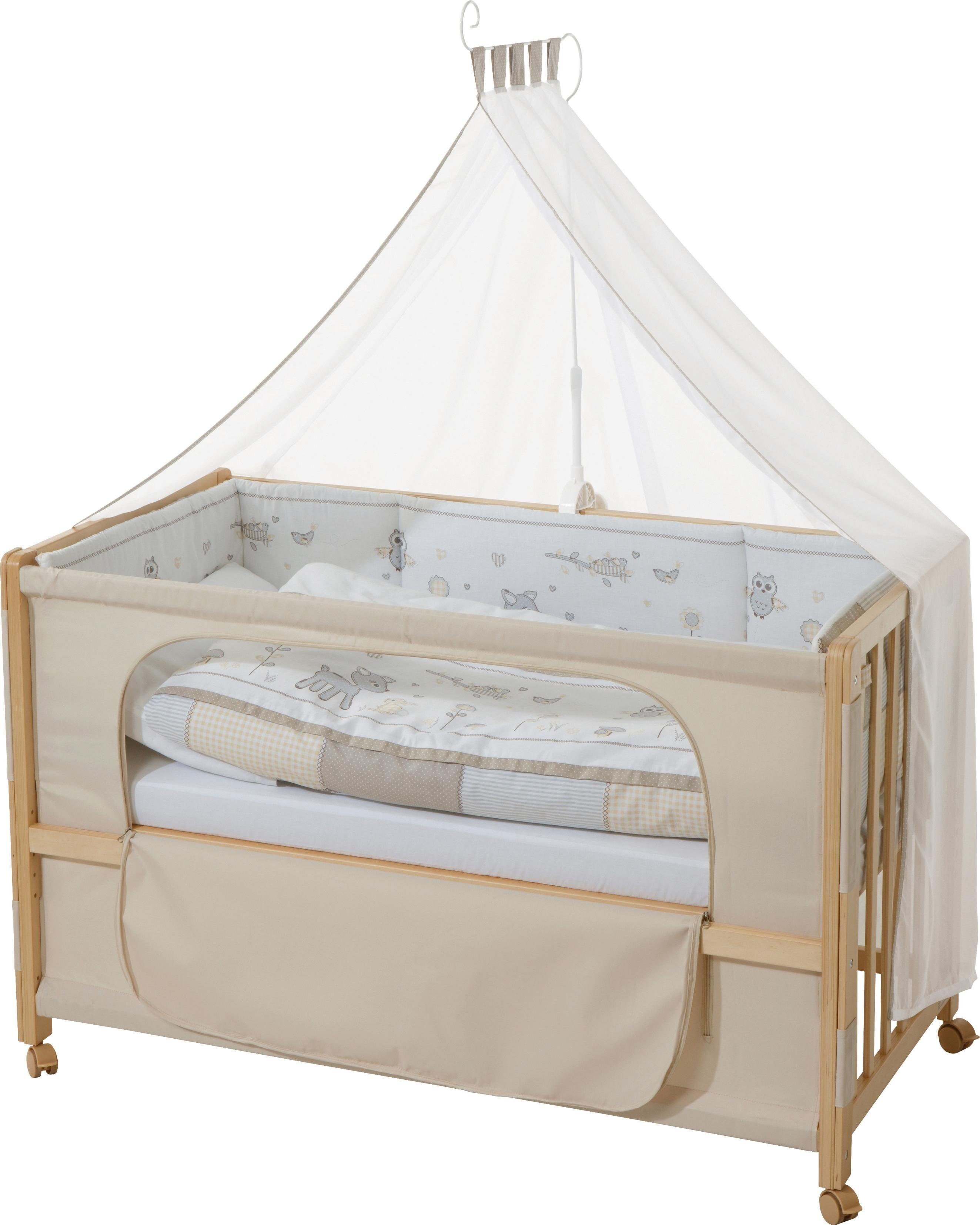 roba® Babybett »Room Bed, Tierfreunde«, (6 tlg.) beige  Liegefläche: 60 x 120 cm