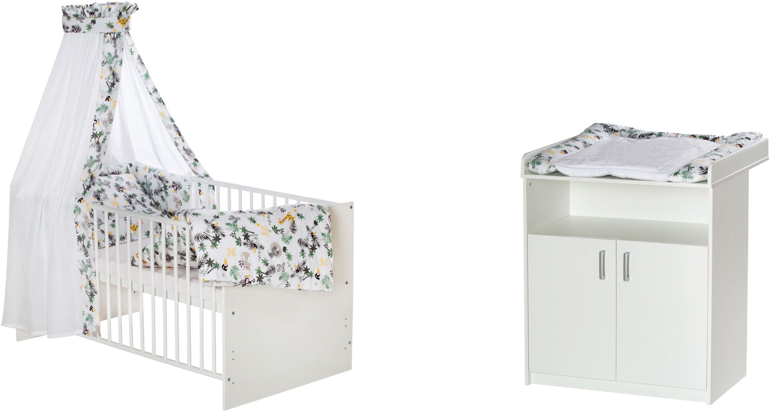 Schardt Babymöbel-Set »Sienna White II«, (Spar-Set), mit Kinderbett mit... weiss