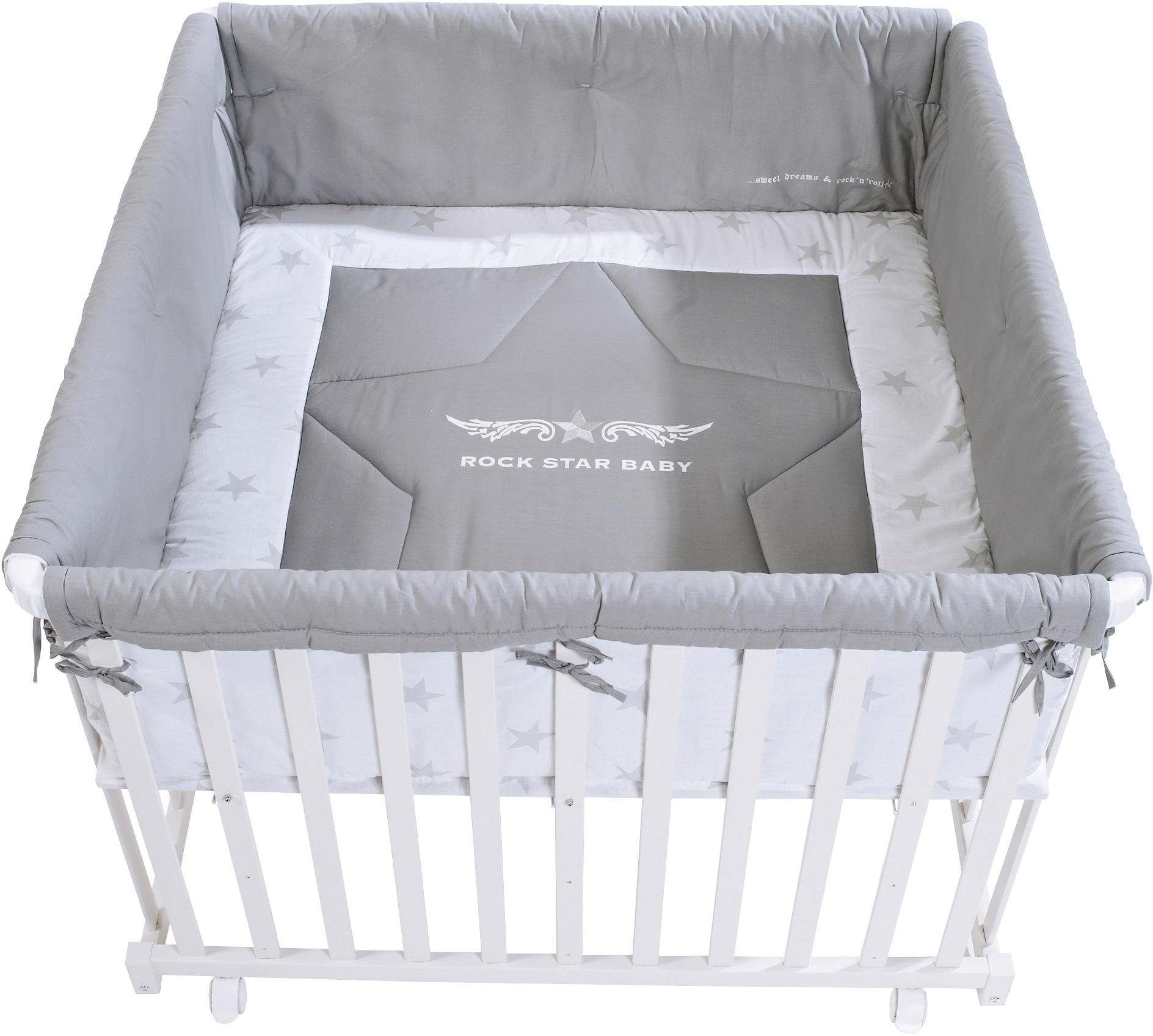 roba® Laufgitter »Rock Star Baby 2, 100x100«, bis 1 kg, mit Laufgittereinlage weiss