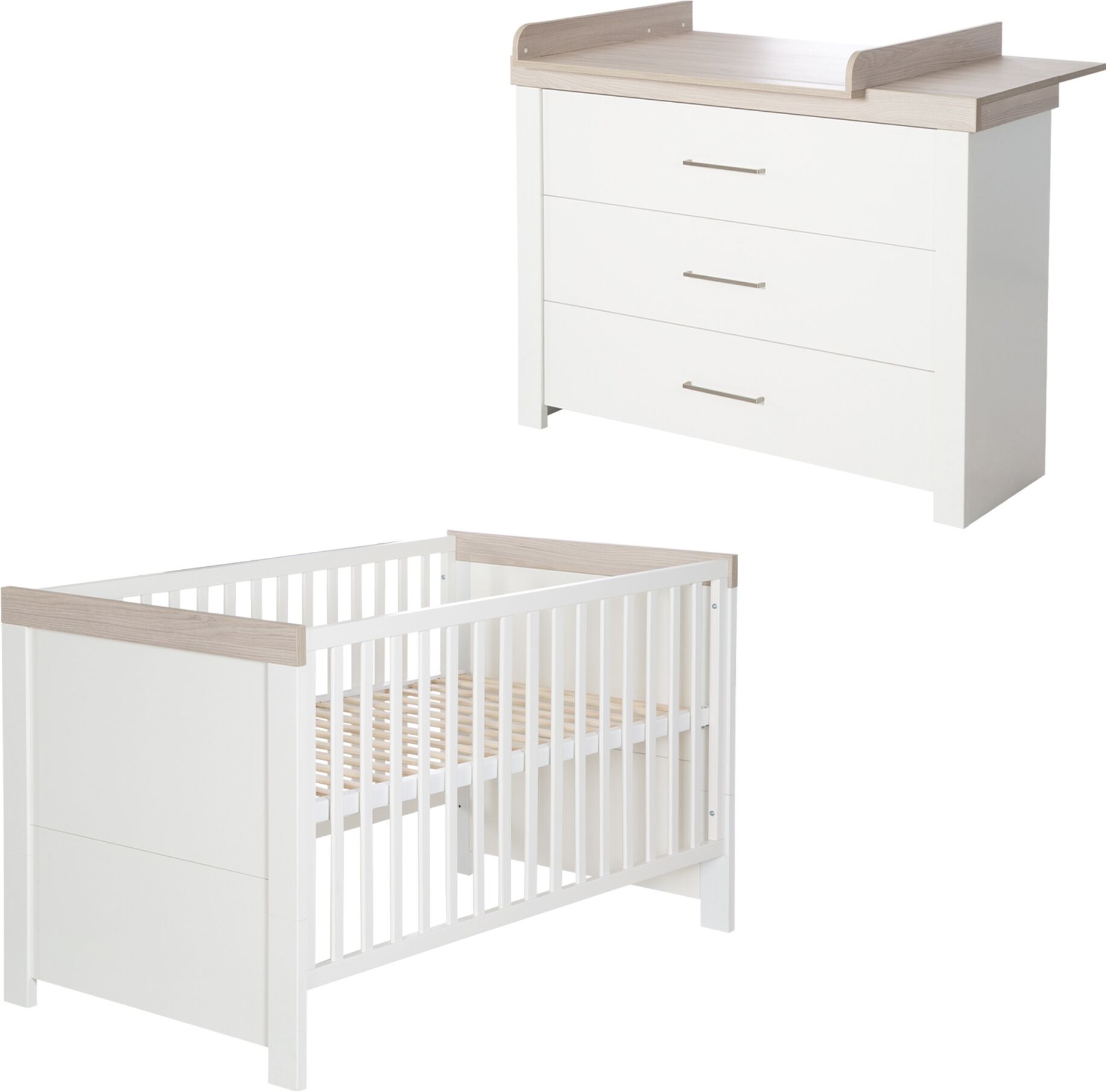 roba® Babymöbel-Set »Lucy«, (Spar-Set, 2 St.), mit Kinderbett &... weiss