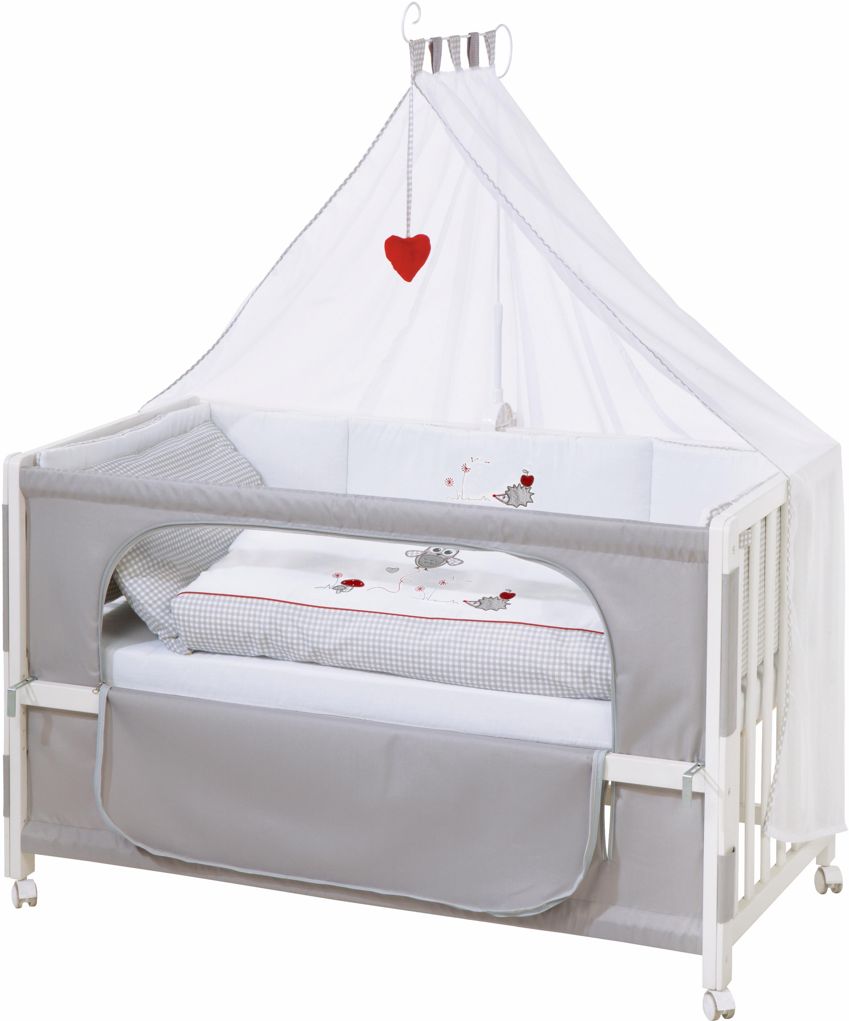 roba® Babybett »Room bed - Dekor Adam und Eule«, als Beistell-, Kinder- und... weiss  Liegefläche: 60 x 120 cm