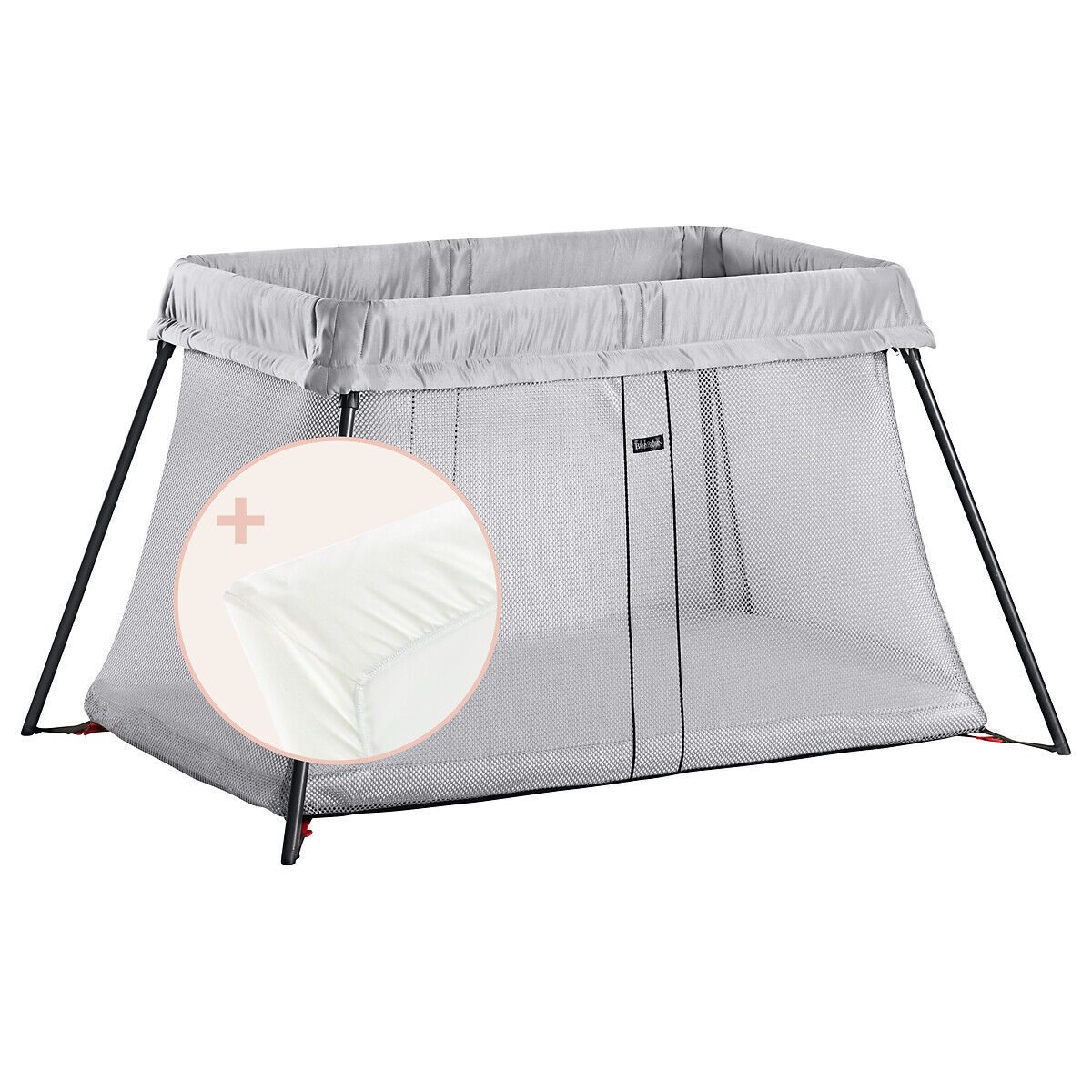 BABYBJORN Reisebett Light mit Fixleintuch GRAU