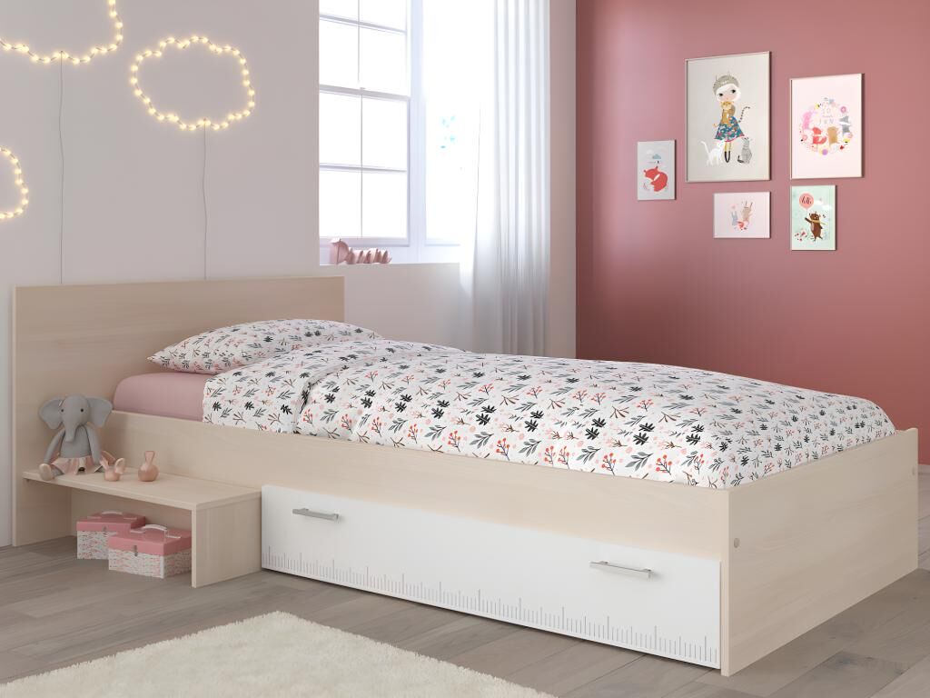 Vente-unique.ch Kinderbett IPLIA - 1 Schublade - 90 x 190 cm - Eiche & Weiß
