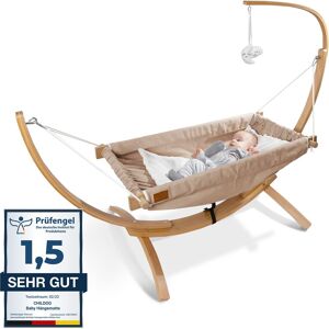 Childoo Baby Hängematte [Quickfix-Schlaufe] Babywiege Babybett Federwiege Mit - Sehr Gut Beige 150*66*110