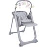 Hochstuhl CHICCO "Polly Magic Relax, Graphite" Gr. B/H/T: 52 cm x 85 cm x 84 cm, grau (grau, graphite, grau) Baby Stühle Chicco mit Spielbogen & Sitzverkleinerer, Made in Europe